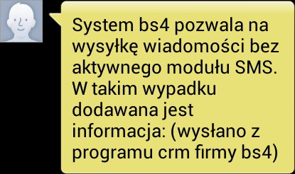 SMS wysłany z aplikacji bs4