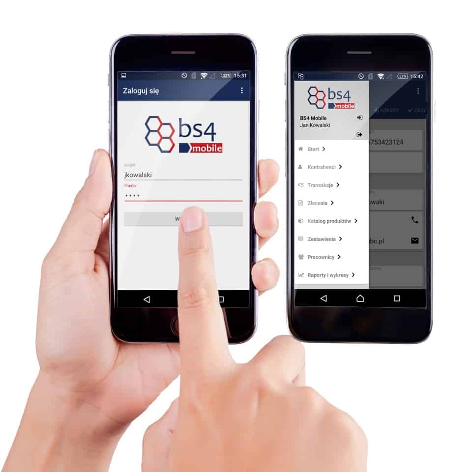 bs4 mobile - strona logowania i boczne menu
